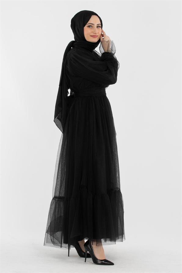 Prenses Model Abiye-Siyah