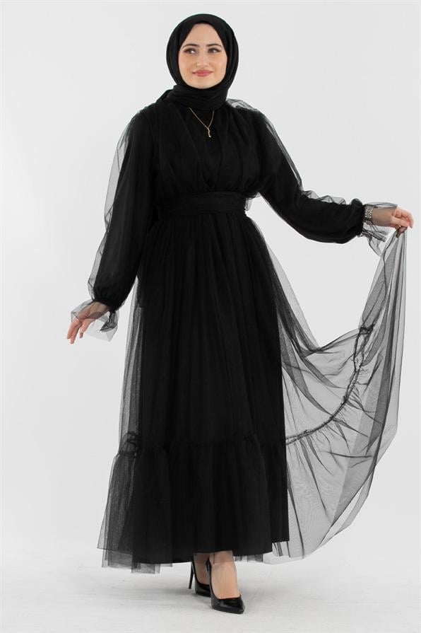 Prenses Model Abiye-Siyah