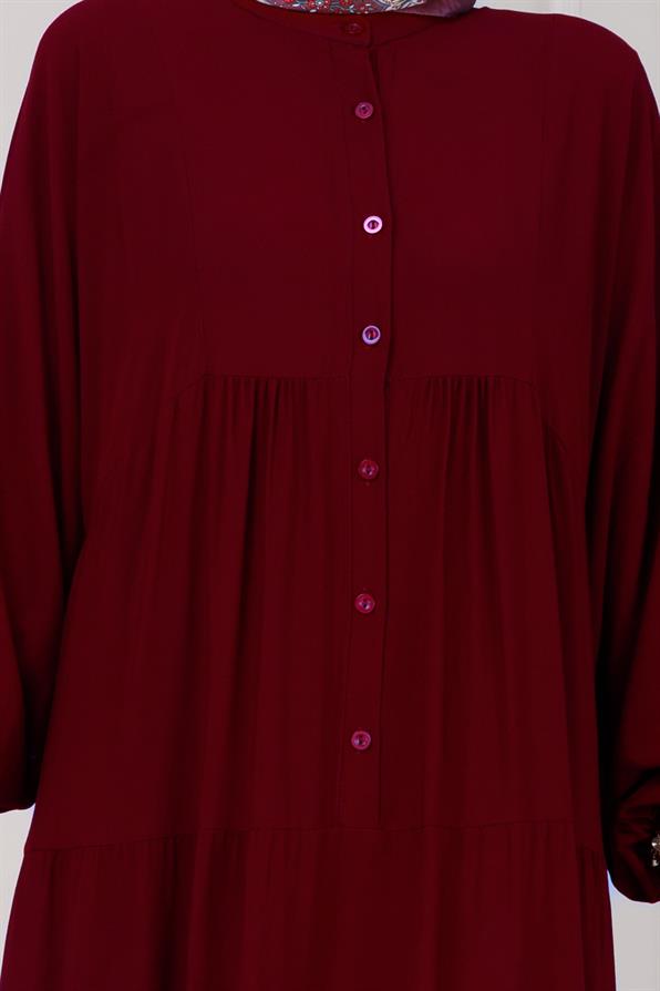 Robalı Azra Elbise-Bordo