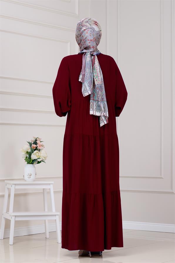 Robalı Azra Elbise-Bordo