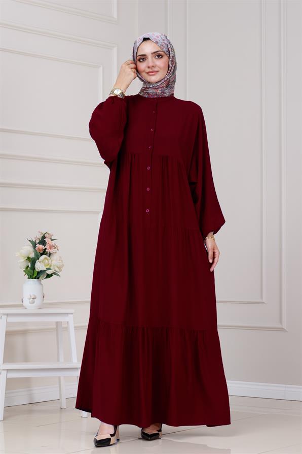 Robalı Azra Elbise-Bordo