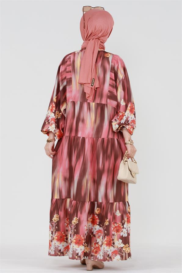 Robalı Bahar Elbise-gülkurusu