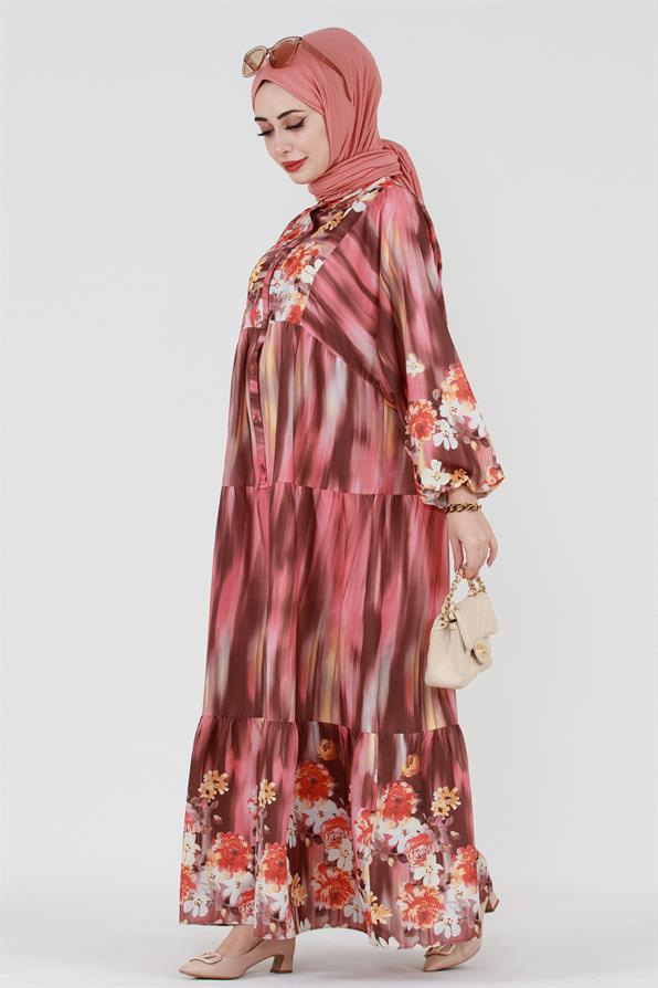 Robalı Bahar Elbise-gülkurusu