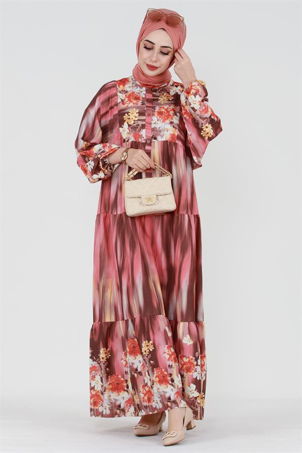 Robalı Bahar Elbise-gülkurusu