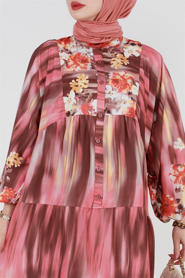 Robalı Bahar Elbise-gülkurusu