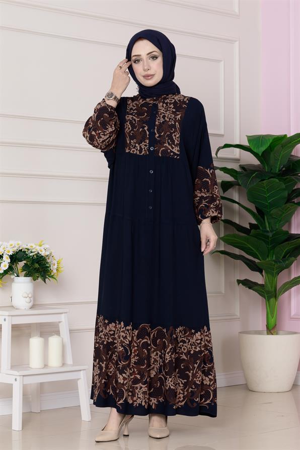 فستان فيسكوز - اللون أزرق جد داكن