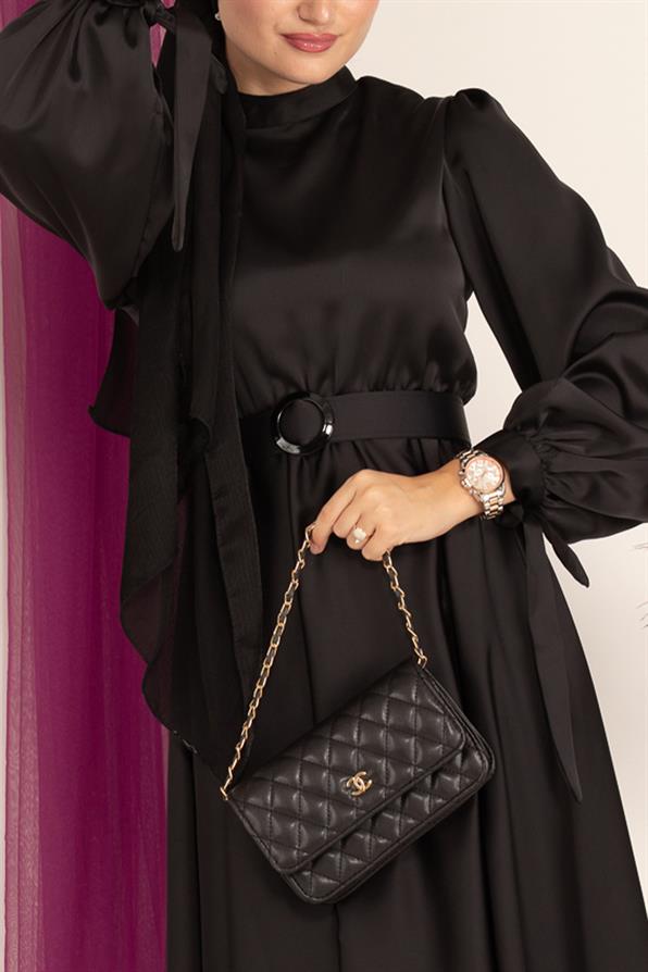 Rüya Saten Abiye-Siyah