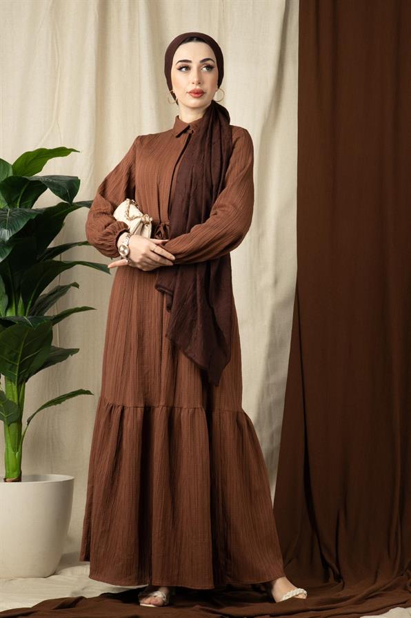 Sena Waist Tunnel Dress-Brown