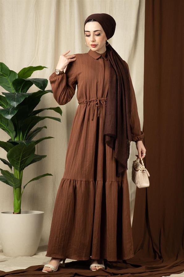 Sena Waist Tunnel Dress-Brown