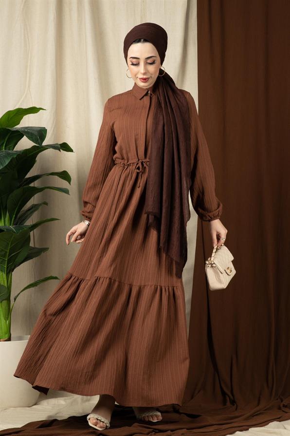 Sena Waist Tunnel Dress-Brown