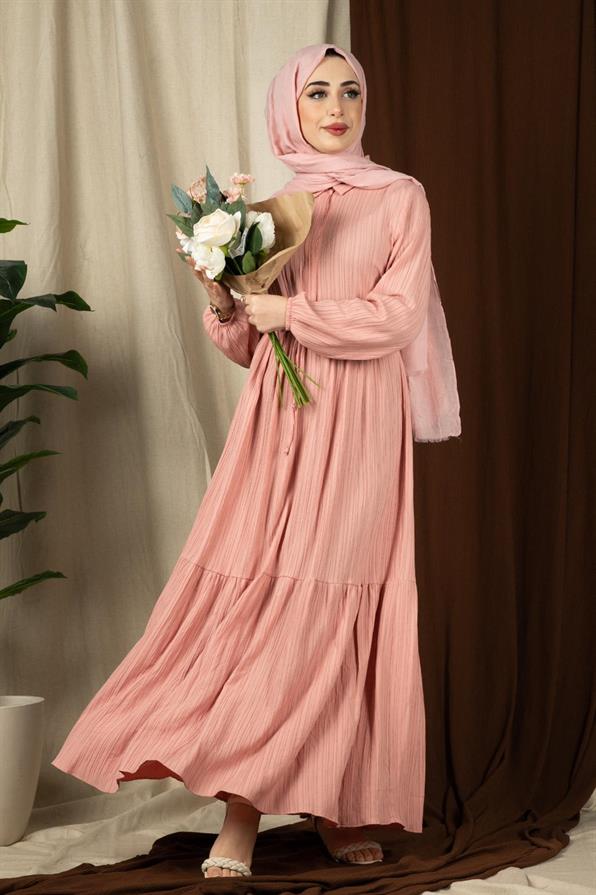 Sena Waist Tunnel Dress-Salmon