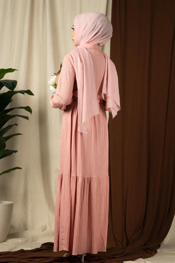 Sena Waist Tunnel Dress-Salmon