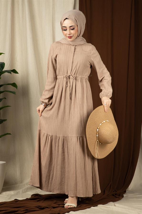 Sena Waist Tunnel Dress-Mink