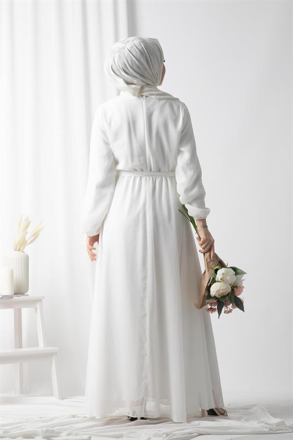 Chiffon Dress-White