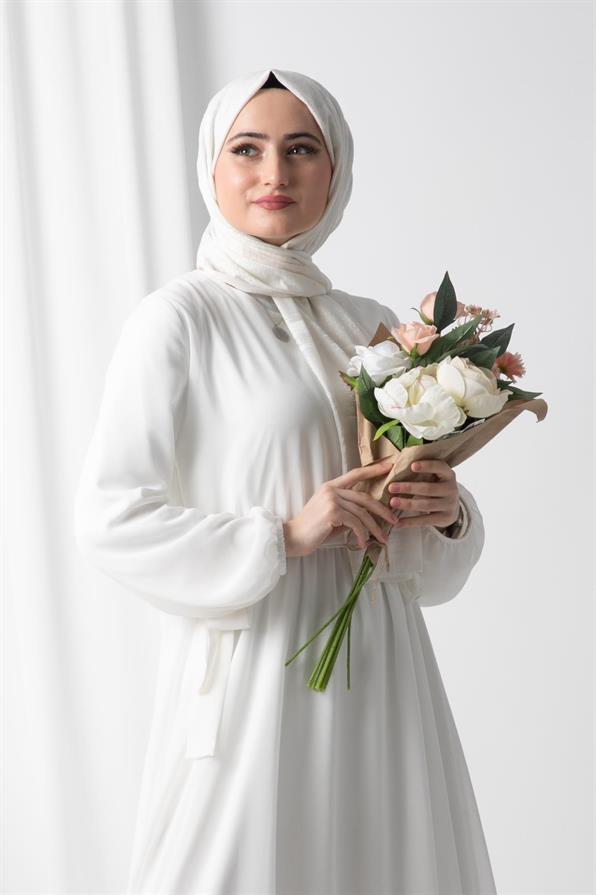 Chiffon Dress-White