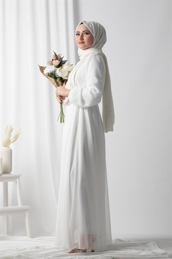 Chiffon Dress-White