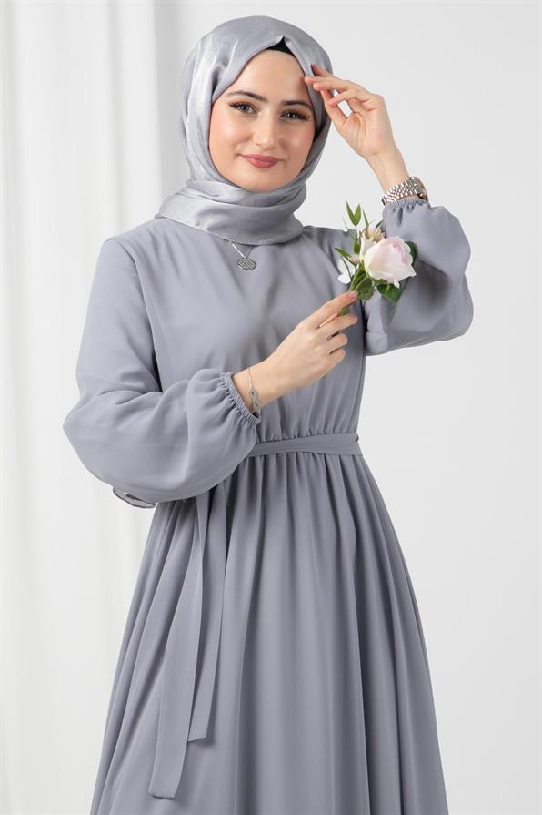 Chiffon Dress-Grey