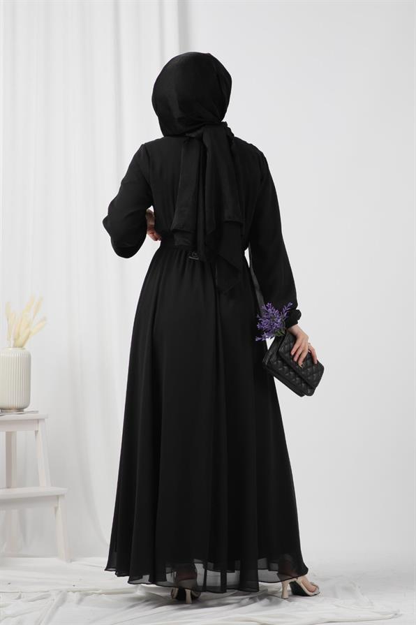 Chiffon Dress-Black