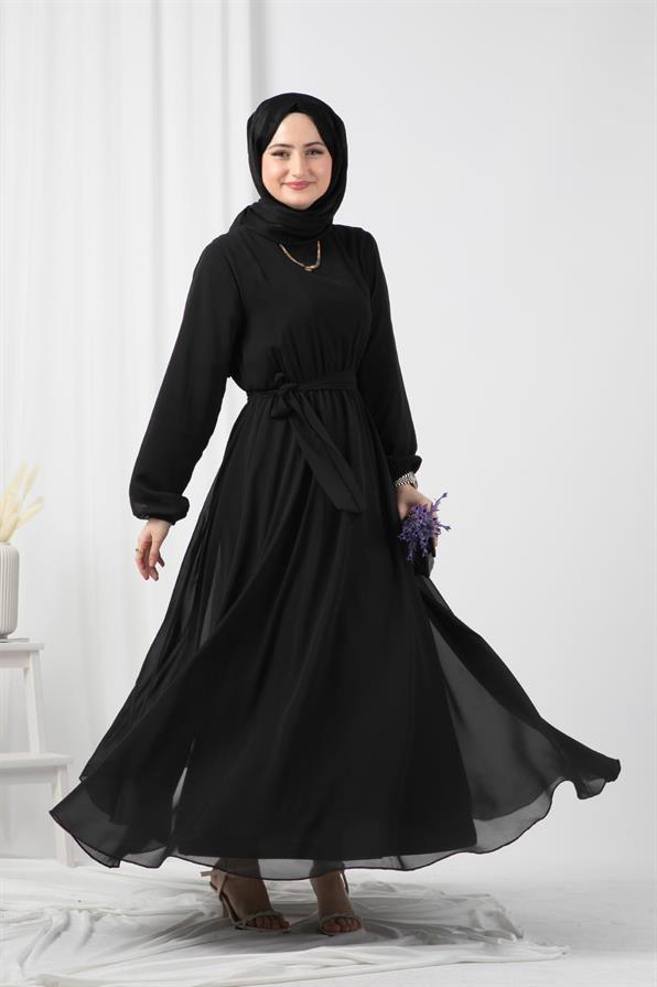 Chiffon Dress-Black