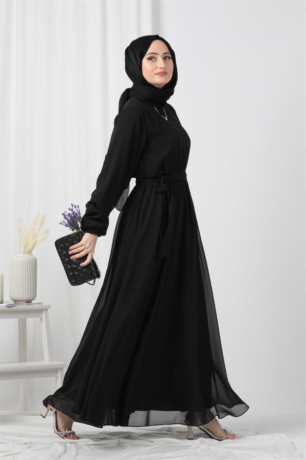 Chiffon Dress-Black