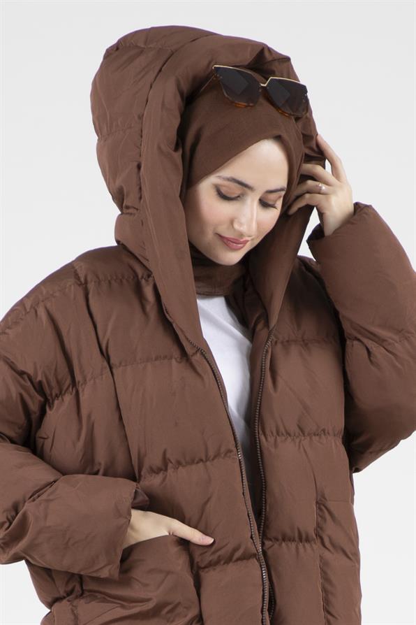 Şişme Mont-Kahverengi