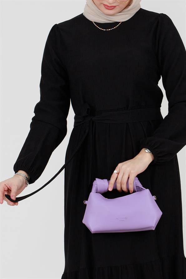 Shura Fringed Modest Dress-Black
