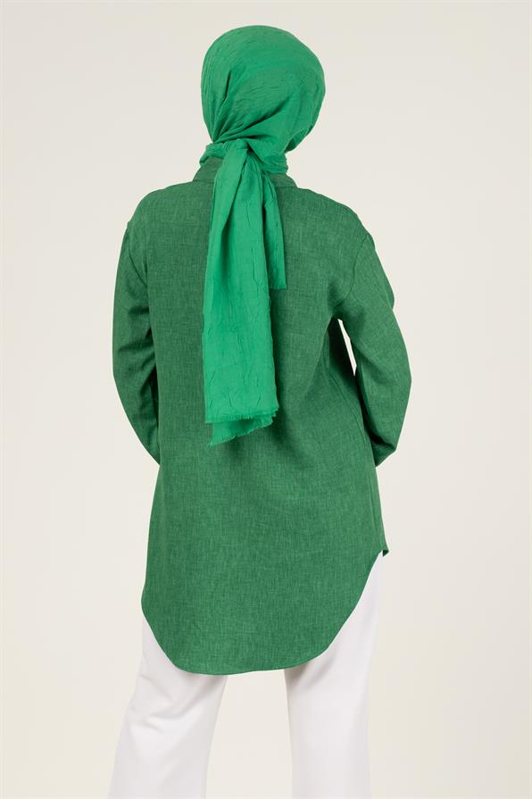 Stone Embellished Tunic-Emerald Green