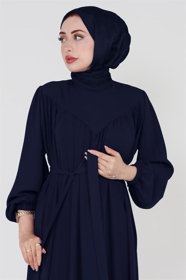 فستان حجاب  أزرق داكن