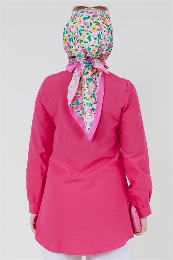 Tunic Ruffled in the middle - fuchsia