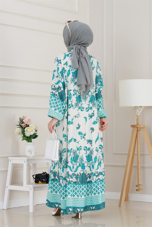 Yarasa Kol Duru Viscon Elbise-Bebe mavi