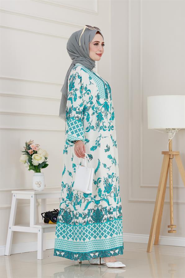 Yarasa Kol Duru Viscon Elbise-Bebe mavi