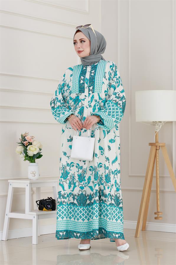 Yarasa Kol Duru Viscon Elbise-Bebe mavi