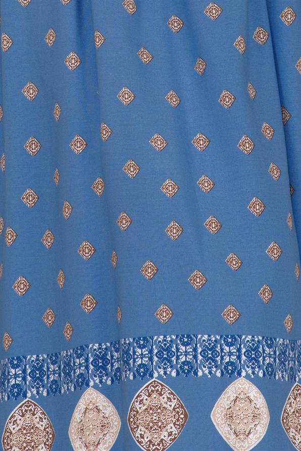 Printed viscose dress - indigo color