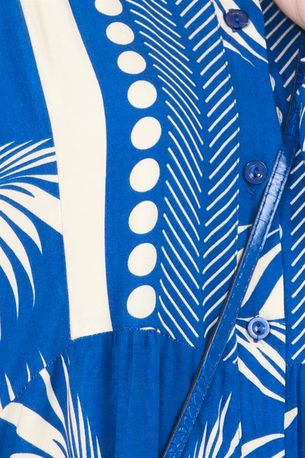 Half-buttoned robe -sky blue color