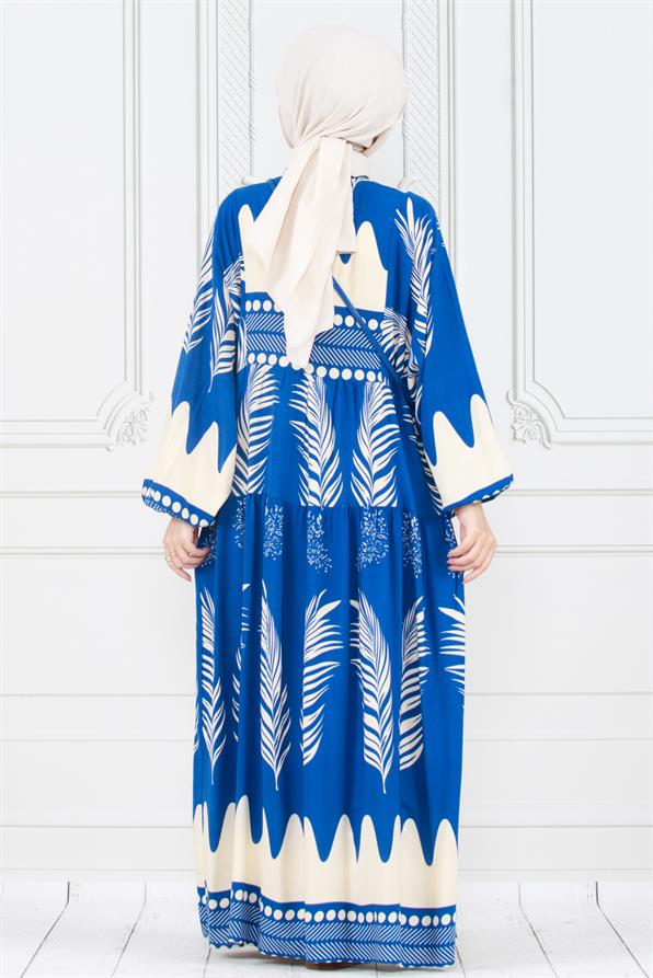 Half-buttoned robe -sky blue color