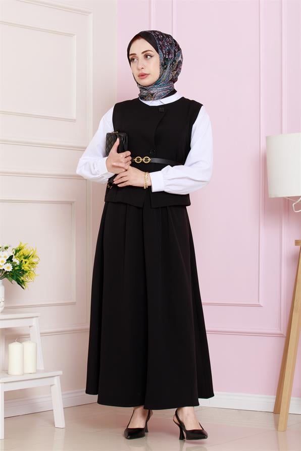 طقم أنيق عصري  -أسود اللون 