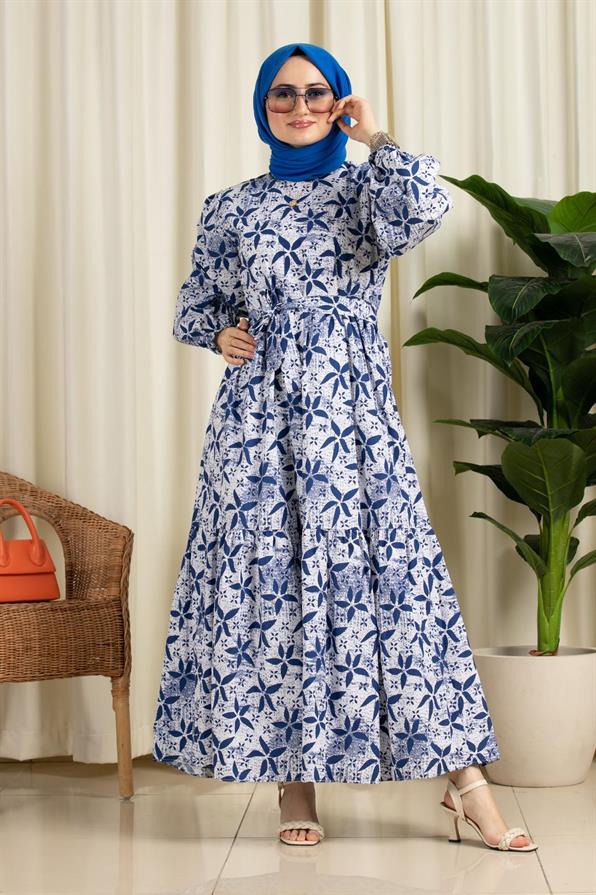 Star Desing Dress-Navy Blue