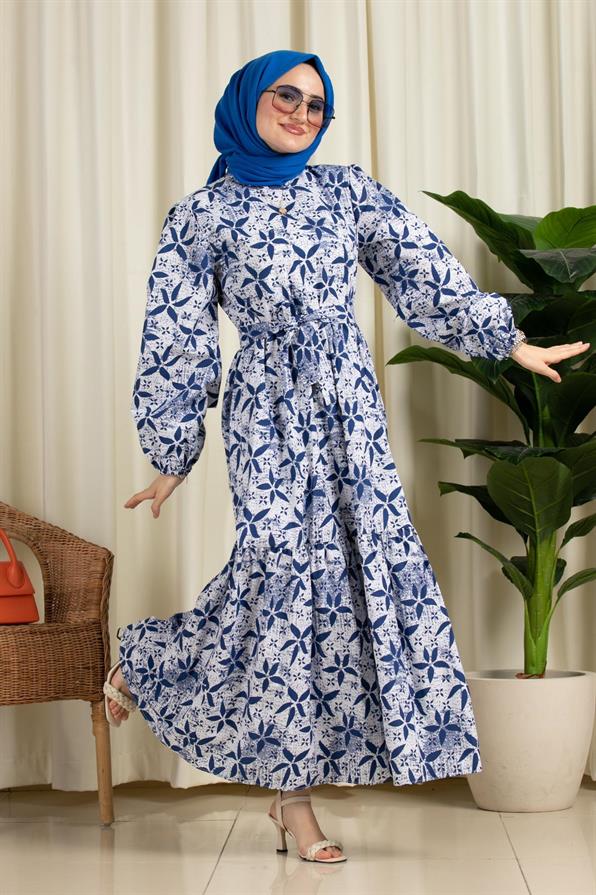 Star Desing Dress-Navy Blue