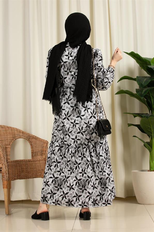 Star Desing Dress-Black