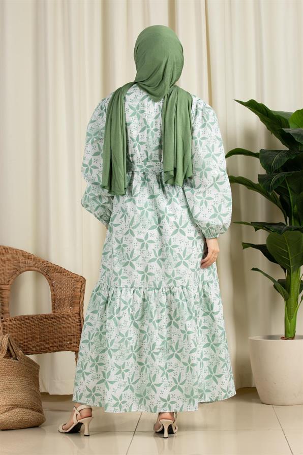 Star Desing Dress-Green