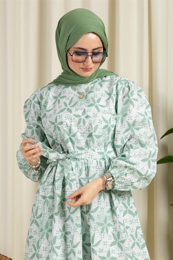 Star Desing Dress-Green