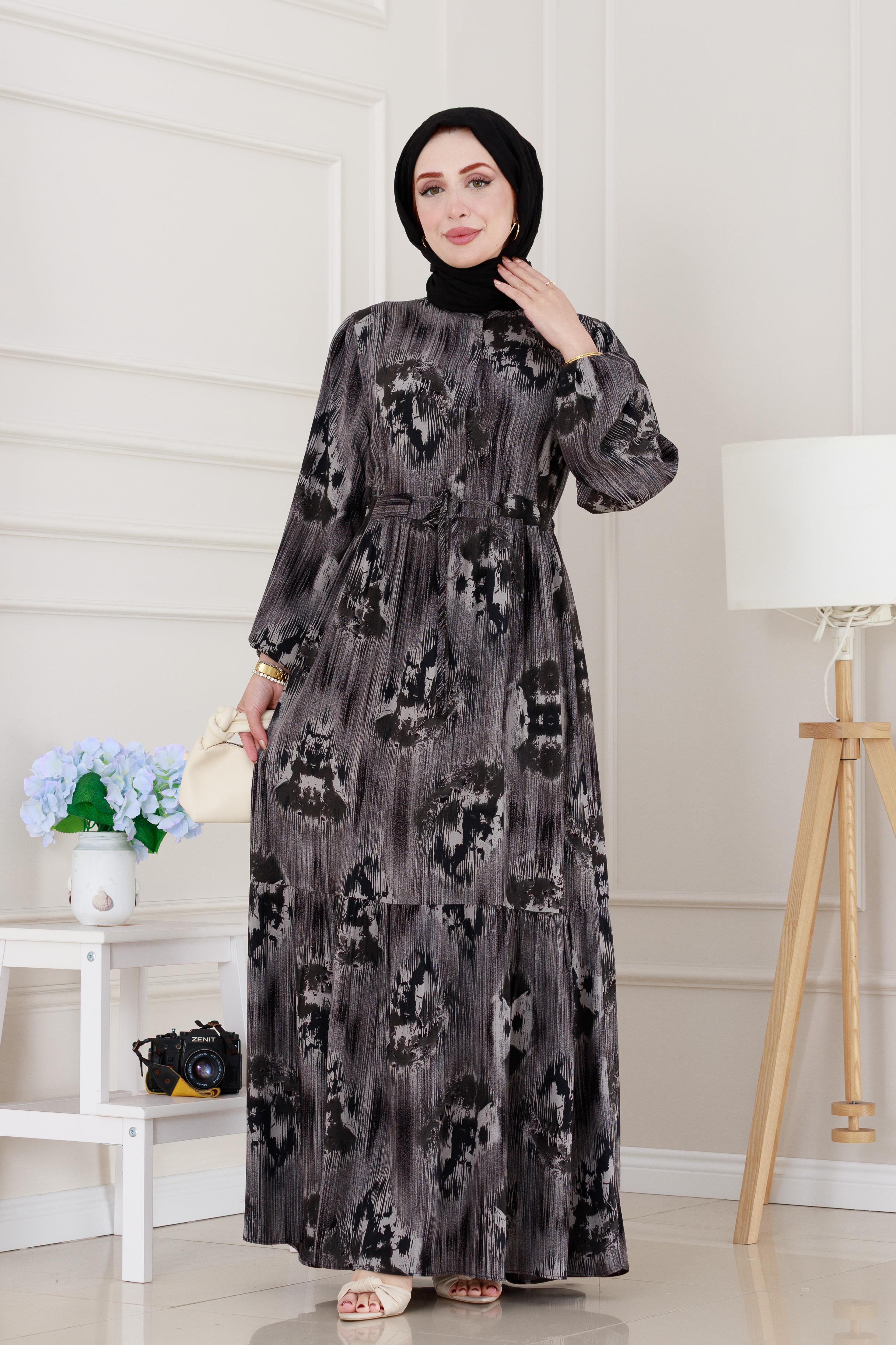 Beli Tünelli Hera Viscon Elbise-Antrasit