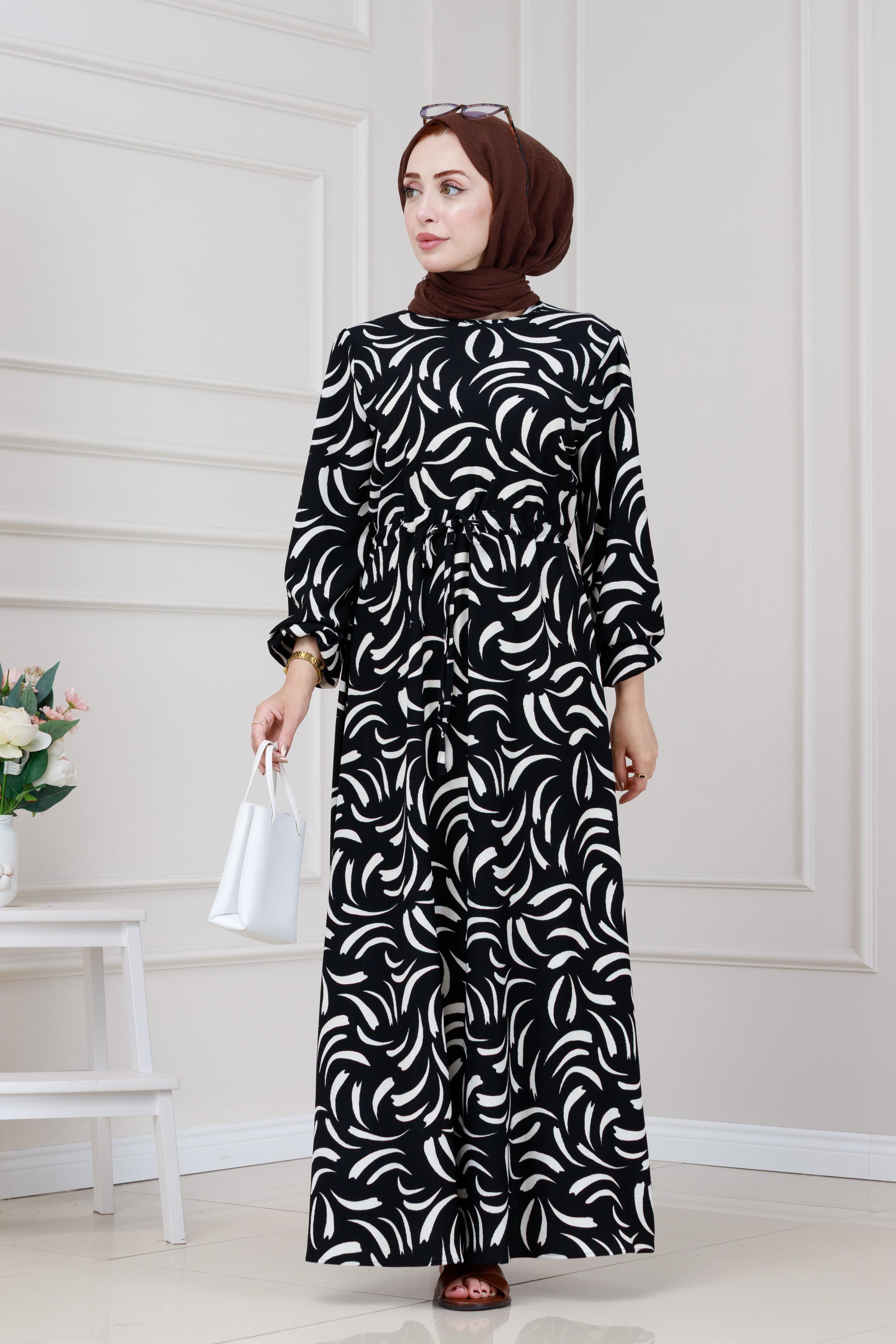 Beli Tünelli Karin Elbise-Siyah