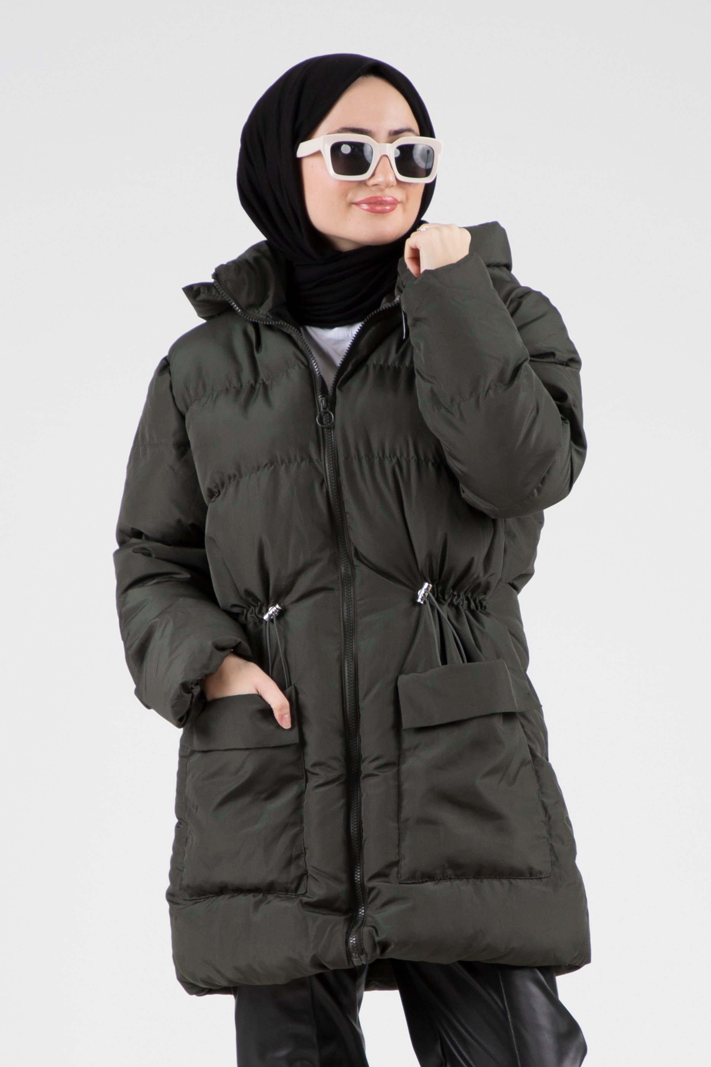 Beli Tünelli Şişme Mont-Haki