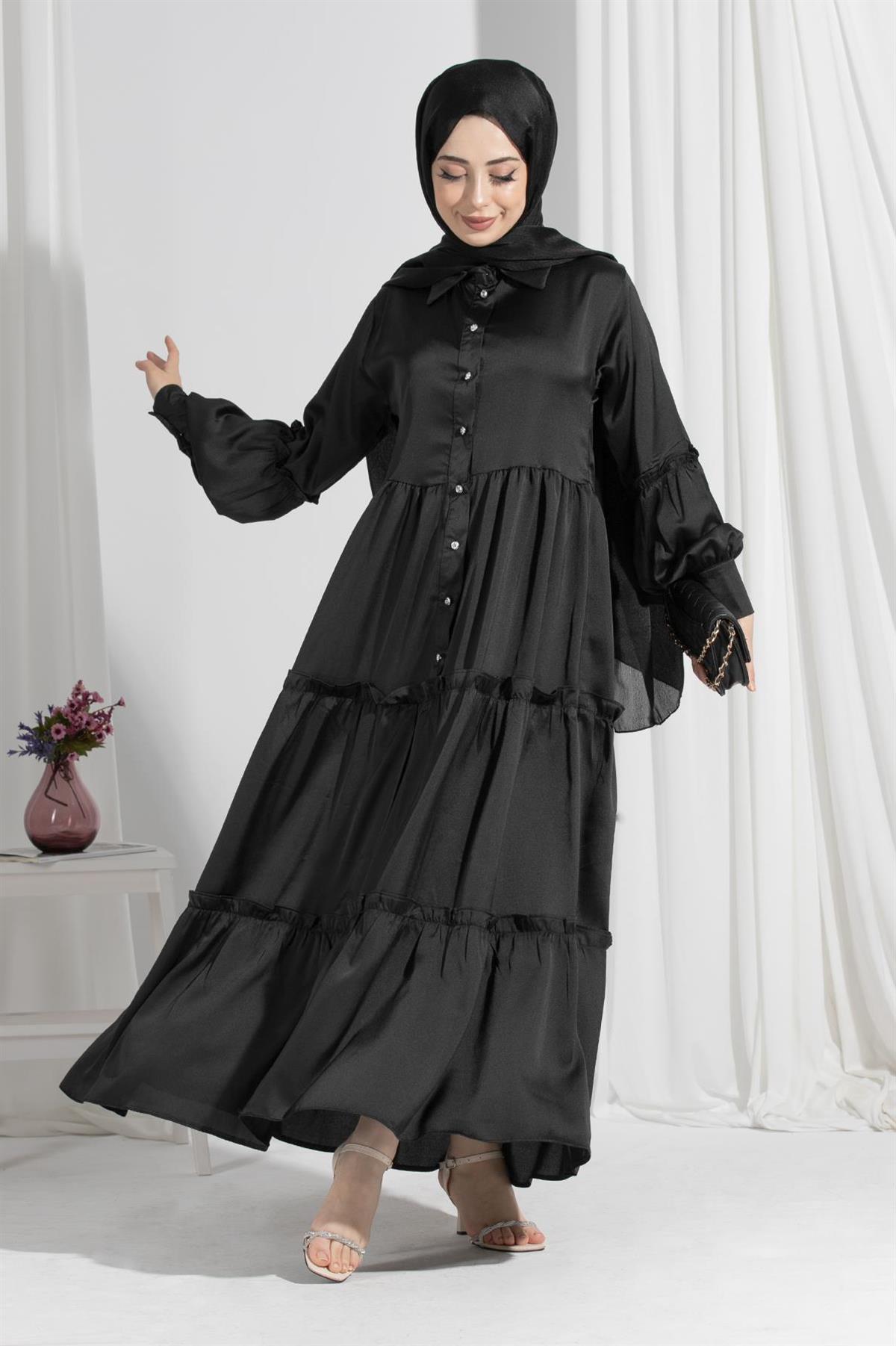 İzabella Saten Ebise-Siyah