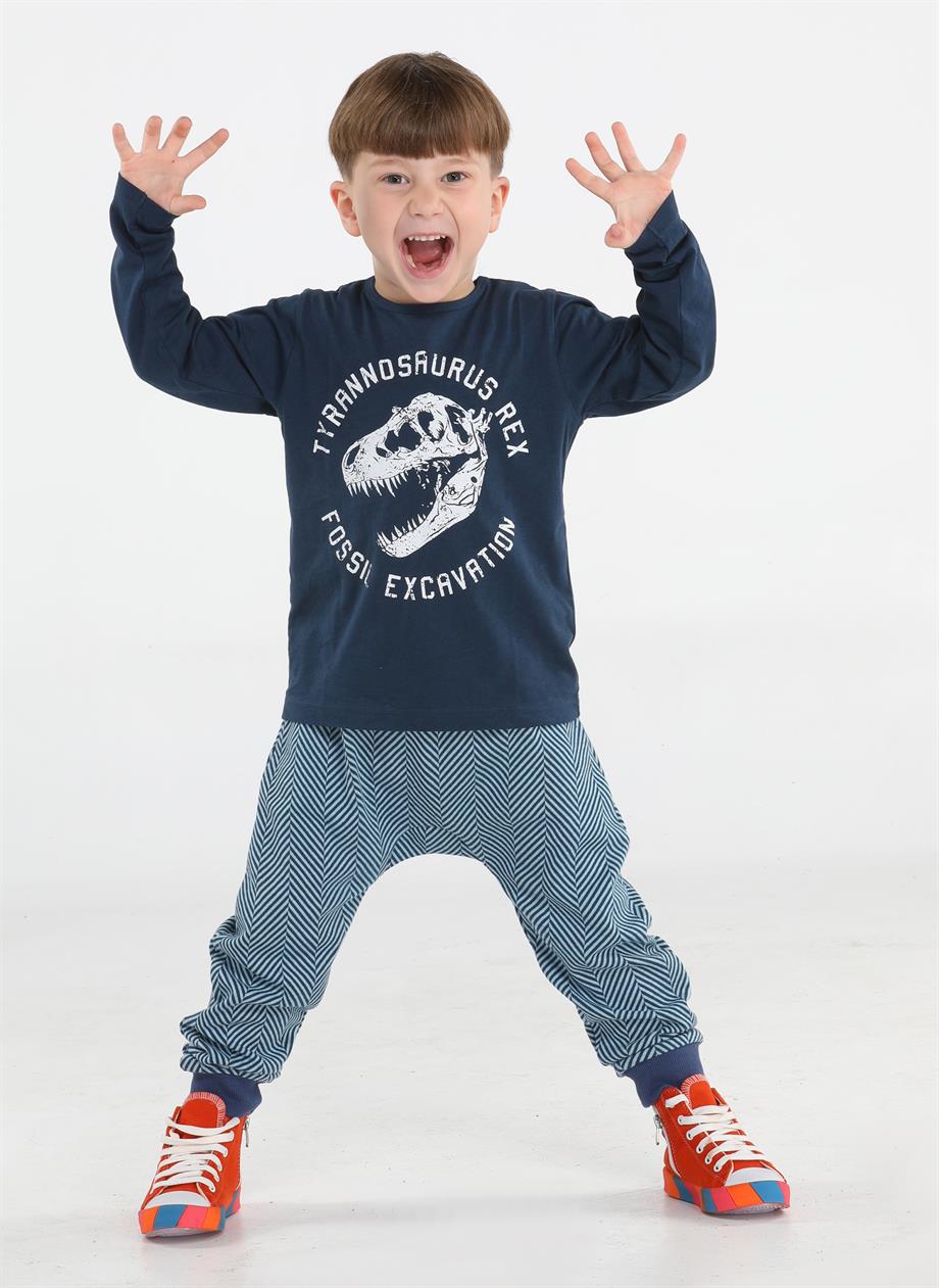 Fossil Erkek Çocuk Baggy Pantolon + T-Shirt Takım Bn-033
