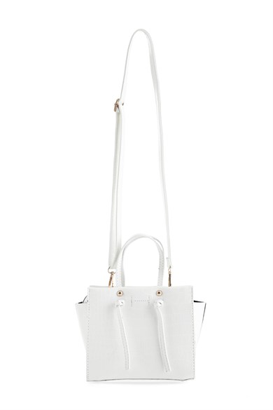 Bella Notte Beyaz Uzun Askılı Çok Şık Zarif Çanta 5007