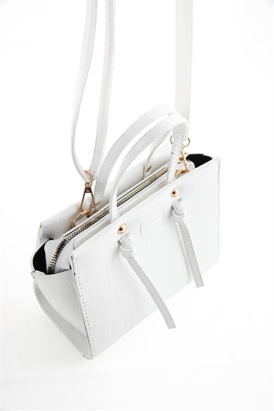 Bella Notte Beyaz Uzun Askılı Çok Şık Zarif Çanta 5007