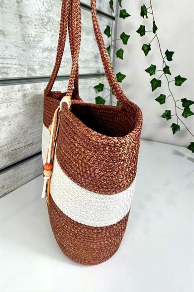 Bella Notte Light Brown Handmade Casual/Beach Bag 8014