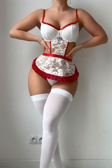 Bella Notte White-Red Lace Costume 17039